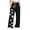 Black, variant on Women's Casual Wide Leg Pants Star Print Drawstring High Waist Loose Fit with Pockets Fashion Trousers, Black S