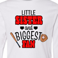 thumbnail image 4 of Inktastic Little Sister and Biggest Fan Baseball Glove and Bat Long Sleeve Youth T-Shirt, 4 of 5