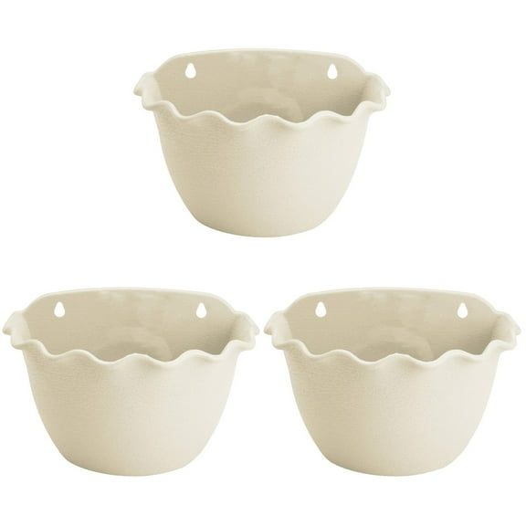 3 Pcs Garden Hanging Plant Pot Semi-circular Plastic Flower Wall Planter