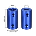 thumbnail image 3 of 5mm to 8mm Bore Rigid Coupling 25mm Length 14mm Diameter Aluminum Alloy Shaft Couplers Connector Blue, 3 of 3