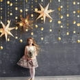 thumbnail image 5 of FZFLZDH 3Pcs Gold Party Decoration Circle Dot Star Garland Banner Bright Paper Streamer Hanging Decorations Glitter Star Bunting Banner Backdrop for Engagement Wedding Baby Shower Christmas Birthday, 5 of 7