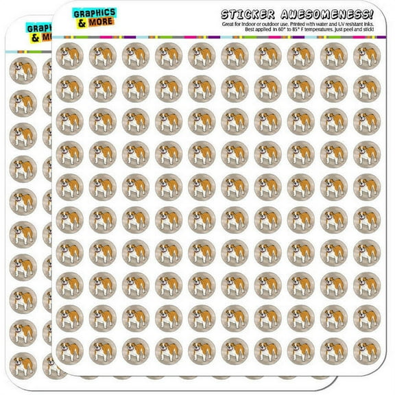English Bulldog Pet Dog 200 1/2" (0.5") Planner Calendar Scrapbooking Crafting Stickers
