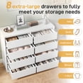 thumbnail image 2 of Ktaxon 8 Drawer Double Dresser Wood Dresser Organizer Storage Cabinet Chest of Drawers for Bedroom Hallway Living Room, Pure White, 2 of 16