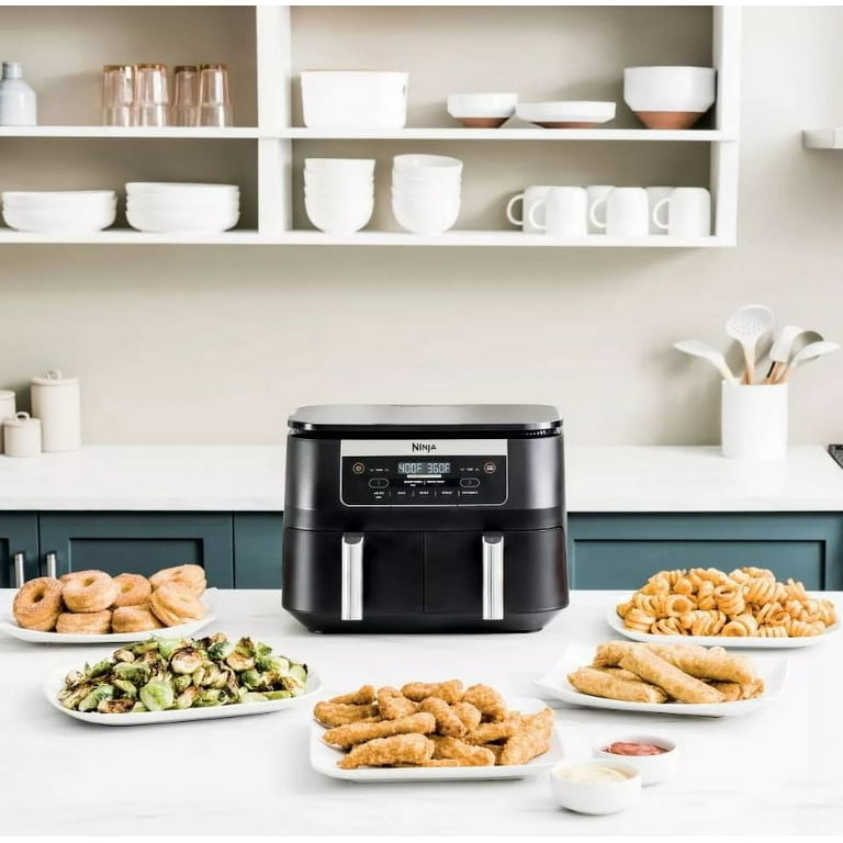 Ninja, 6 qt 2-Basket Air Fryer, Black, Nonstick, Easy to Clean