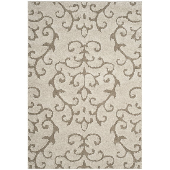 SAFAVIEH Florida Kalina Floral Shag Area Rug, Cream/Beige, 8' x 10'