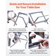 thumbnail image 6 of VEVOR Table Saw Folding Stand, 350 lbs / 158.76 kg Load Capacity, Portable Compact Table Saw Stand, Heavy Duty Construction, Easy Storage, Foldable Design, Universal for Most Brands of Table Saws, 6 of 9