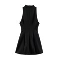 thumbnail image 5 of ZHOGXU Fashion Womens Bodycon Short Dresses Solid Color Stand Collar Sleeveless Fitted Cutout Detail Beach Vacation Outfit, 5 of 5