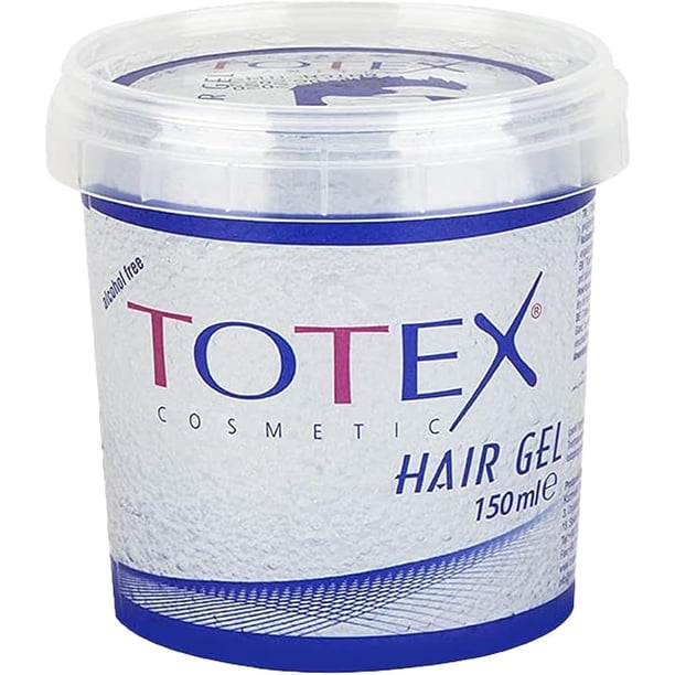 Totex Gel para Peinar el Cabello Extra Fuerte 5.07fl.oz I Gel para el Cabello Extra Fuerte I Efecto Duro y Brillante I Transparente I Claro I Sin Alcohol I 5.1 fl oz