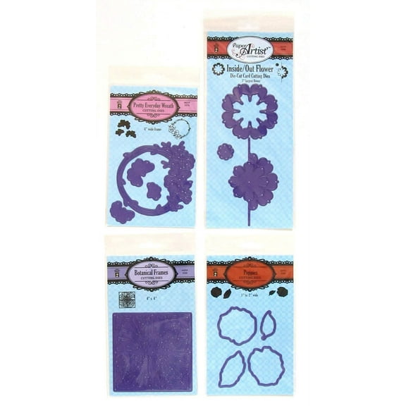 4 Floral and Botanical Cutting Dies - Variety Pack for Card Making, Scrapbooking, Paper Crafts