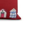 thumbnail image 2 of Simply Daisy, 20" x 20" Beach Huts, Geometric Print Outdoor Pillow, Red, 2 of 2