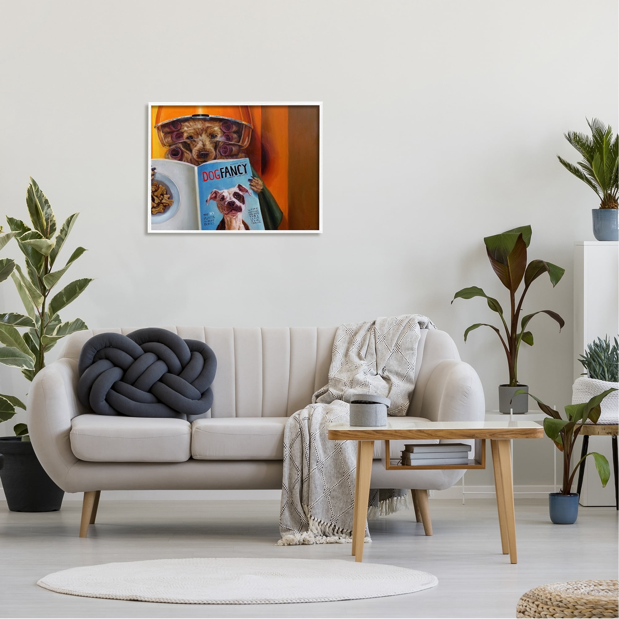 Stupell Industries Glam Hair Salon Dog Perm Hairstyle Magazine Framed Wall Art, 30 x 24, Design by Lucia Heffernan