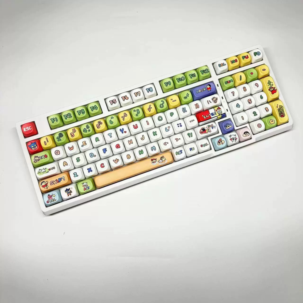 Animation Crayon Shin-chan DIY Decorative Keycaps, MOA Height Full Size Computer Mechanical Keyboard Keycaps