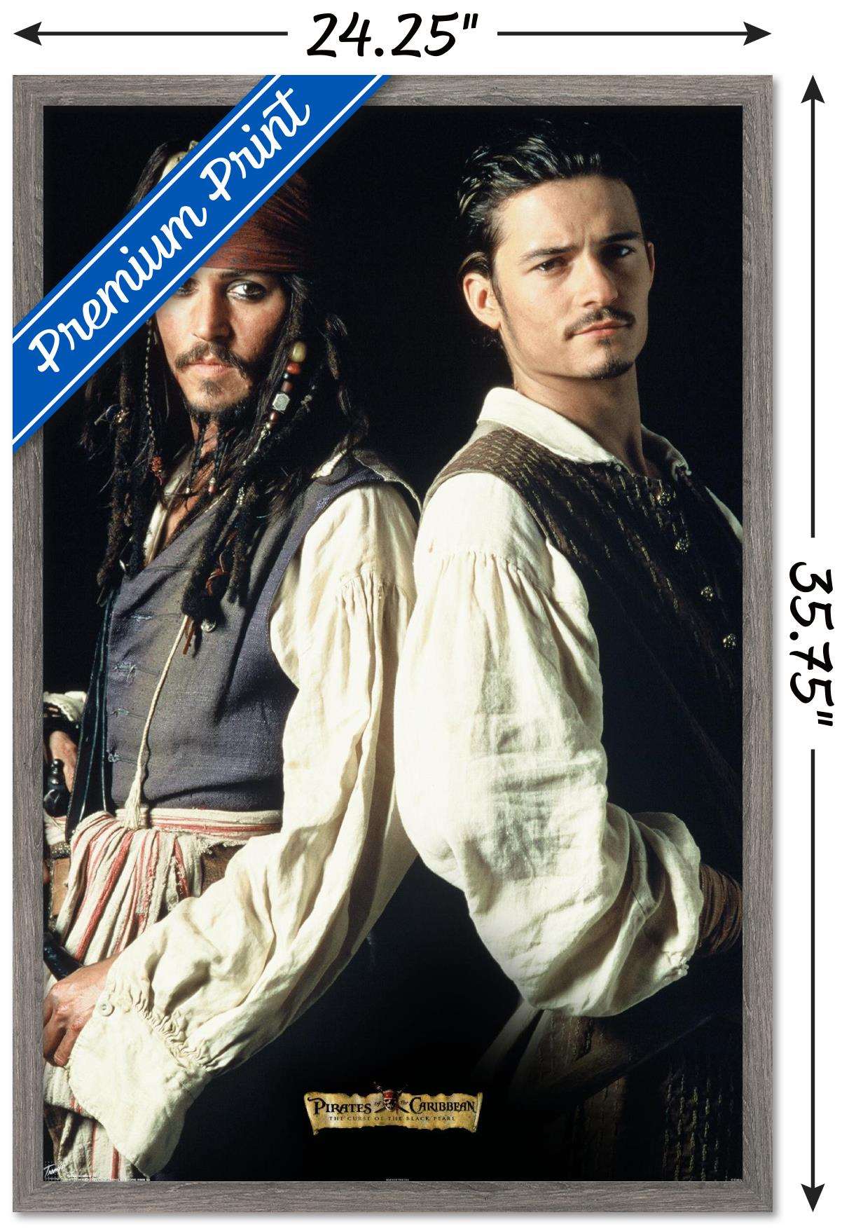 Disney Pirates of the Caribbean: The Curse of the Black Pearl - Duo Wall Poster, 22.375" x 34", Framed