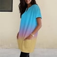 thumbnail image 6 of Duoif Women's Casual V Neck Short Sleeve Dress Loose Fit T Shirt Dress with Pockets Sky Blue M, 6 of 9