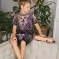 thumbnail image 4 of Fotbe Dog in Lavender Flowers Pijama Estampada de 2 Piezas para Niños – Ropa de Dormir de Manga Corta Cómoda para Niños y Niñas, Camiseta y Shorts de Algodón-3X-Large, 4 of 6