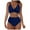 Dark Blue, variant on Womens High Waisted Bikini Sets Front Twist Swimsuit Criss Cross Back Adjustable Straps Swimwear (Green, XXL)