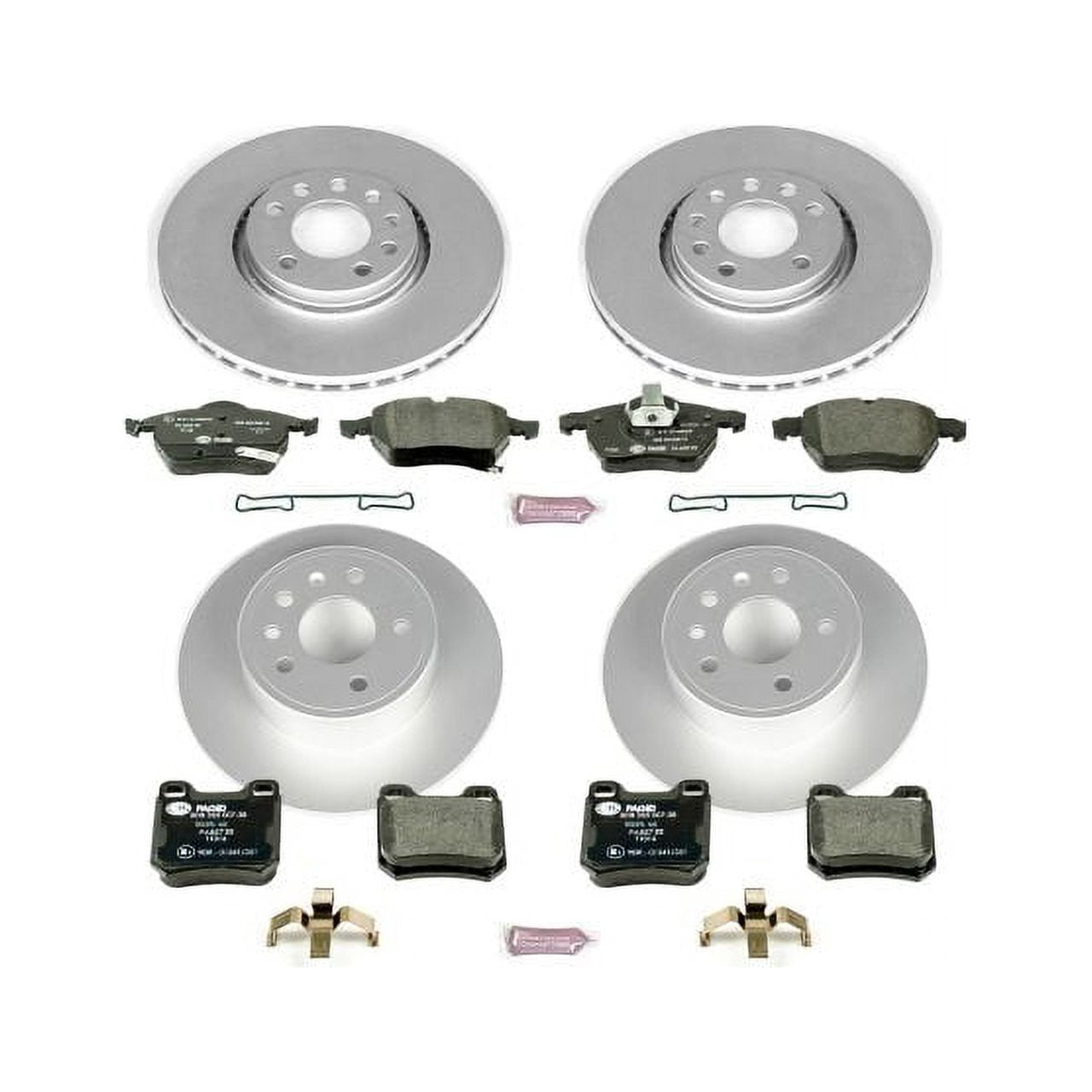 Power Stop Front and Rear Euro-Stop ECE-R90 Certified Brake Pad and Rotor Kit ESK4388