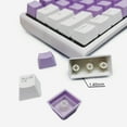 thumbnail image 2 of Bmatwk White Keycaps Custom-Keycaps 60 Percent, Suitable for GK61/RK61/Anne/Ducky/DK61 Mechanical Keyboard, Double Shot Backlit OEM Profile PBT Keycaps Set, with keycap Puller (Purple White keycaps), 2 of 5