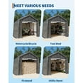 thumbnail image 4 of Outdoor Motorcycle Shed, Portable Storage Shed with Roll-Up Door & Vent, UV-Resistant Storage Sheds for Motorcycle, Firewood, Garden and Tools, 4 of 8