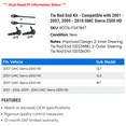 thumbnail image 2 of Tie Rod End Kit - Compatible with 2001 - 2007, 2009 - 2010 GMC Sierra 2500 HD 2002 2003 2004 2005 2006, 2 of 2