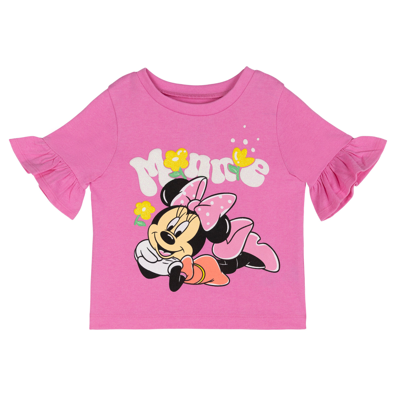 Disney Minnie Mouse Little Girls' 2-Piece Tee and Shorts Set Minnie Pink Plaid
