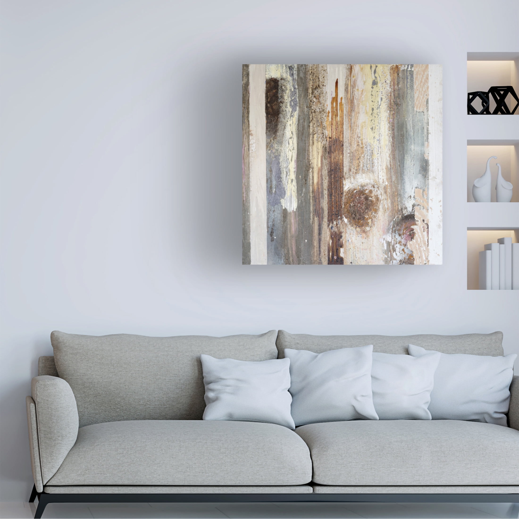 Canvas Wall Art - Erin McGee Ferrell 'Textured Grain V' Wall Art for Living Room, Bedroom, or Office Décor by Trademark Fine Art - 14 x 14 Inches