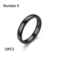 thumbnail image 4 of Qarigey 10 piezas hombres mujeres anillo de acero inoxidable cerrado parejas anillos mano decoración amantes joyería Simple para citas Ropa, zapatos y accesorios Miscelánea Negro Talla 9 Qarigey AP014528-08, 4 of 6
