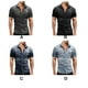 thumbnail image 4 of Minnieouse Camisa vaquera fina para hombre, pantalones vaqueros ajustados suaves con bolsillos, manga corta, estilo americano, cierre de Camisetas Azul oscuro 2XL, 4 of 6