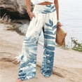 thumbnail image 2 of Ayfxijin Work Pants Women Casual Comfortable Printing Pockets Elastic Waist Straight Loose Pants, 2 of 5