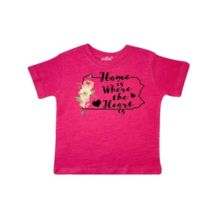 

Inktastic Pennsylvania Home is Where the Heart is with Watercolor Gift Toddler Boy or Toddler Girl T-Shirt
