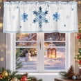thumbnail image 5 of Valances for Windows Watercolor Winter Blue Snowflakes Rod Pocket Short Curtain for bathroom living room bedroom Classic Geometric Striped 1 Panel 54x18in, 5 of 7