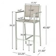 thumbnail image 5 of JERFIT 2-Pack 29.5 Inch Indoor Outdoor Bar Stools, Silver Aluminum Frame with Grey Mesh Seat, Rust-Proof Patio Counter Height Stools for Kitchen Island, BBQ, Bar & Bistro, 5 of 10