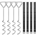 thumbnail image 1 of Kit de anclaje para trampolín, juego de 4 estacas de trampolín galvanizadas de alta resistencia, con correa de trinquete ajustable y hebilla de metal, longitud aprox. 40cm JFHHH pequeña, 1 of 5