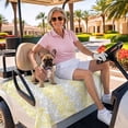 thumbnail image 3 of Golf Cart Seat Covers for 2 Seater,Yellow Grey Botanical Microfiber Cart Seat Towel Blanket,Pastoral Spring Summer Leaf Aesthetics Absorbent NonSlip Bench Seats Protector for Golf Course 51"x31", 3 of 9