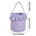 thumbnail image 2 of Mskk Halloween Plaid Cloth Treat Bucket, Ruffle Rim Checkered Fabric Candy Carrier Basket, Reusable Handheld Goodie Basket For Kids Cosplay Trick Or Treat Halloween Costume Party Decoration, 2 of 4