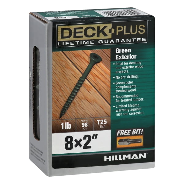Hillman Fasteners 48399 8 x 2 in. Green Star Drive Deck Plus Screw