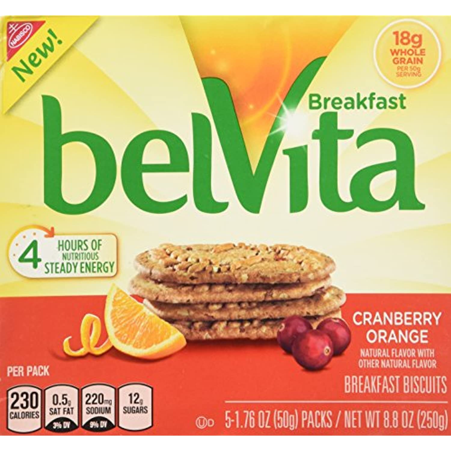 Nabisco belVita Breakfast Biscuits Cranberry Orange 5 CT