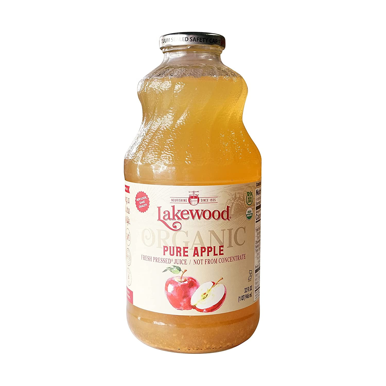 Lakewood Organic Pure Juice Apple 32 fl oz Pack of 4 ...