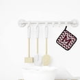 thumbnail image 3 of Letter M Chevron Maroon and White Pair of Pot Holders, 3 of 3