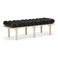 thumbnail image 1 of Meridian Furniture Landon Black Vegan Leather Bench, 1 of 17