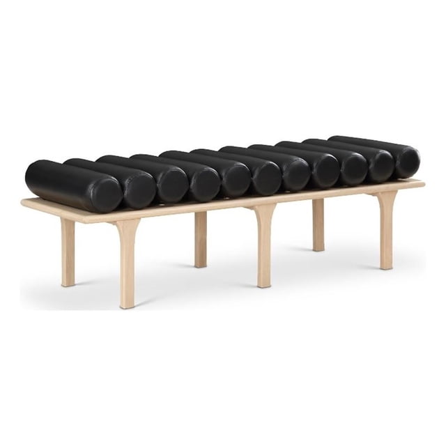 Meridian Furniture Landon Black Vegan Leather Bench
