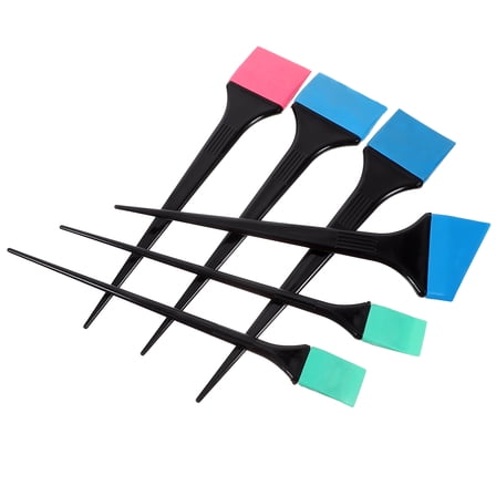 LEORX Hair Paint Brush Black Silicone 6Pcs 8.3x2.6in