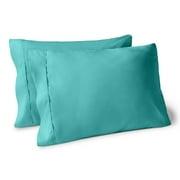 Bare Home Pillowcase Set - Premium 1800 Collection - Double Brushed - Ultra Soft - Standard Size, Turquoise, 2 Count