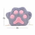 thumbnail image 2 of Cute Cat Paw Shape Crossbody Handbag Plush Shoulder Bag Purse with Chain Strap,Gray, 2 of 4