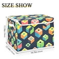 thumbnail image 5 of Yayeee Collapsible Cube Storage Bin with Lid Fabric Closet Decorative Basket with Handles, Green Cubes, 5 of 7