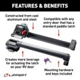thumbnail image 2 of Lippert Components Entry Door Handle Extension 2022301969 LatchXtend; Black; Aluminum And Steel; 20 Inch Length x 4 Inch Width; With Mounting Hardware And 2 Keys, 2 of 6