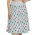 thumbnail image 1 of Women's Makeup Woman Lips and Eyelashes A-line Printed Skirt Casual Wear, XL, Seafoam Black Pale Pink, by Ambesonne, 1 of 1