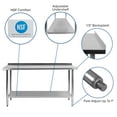 thumbnail image 5 of Flash Furniture Reese Stainless Steel 18 Gauge Prep and Work Table with 1.5" Backsplash and Undershelf - NSF Certified - 60"W x 24"D x 36"H, 5 of 11