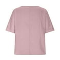 thumbnail image 6 of Womens 100% Linen Tops Crewneck Short Sleeve Blouses Casual Summer, 6 of 9