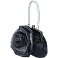 thumbnail image 4 of Women Floral Evening Bag Rose Elegant Satin Small Purses with Detachable Pearl Strap for Wedding, Party, 4 of 8